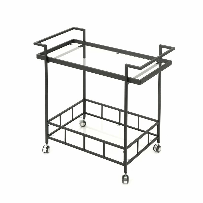 Buy π Noble House Selby Outdoor Iron Bar Cart With Tempered Glass Shelves In Black π 13 Buy π Noble House Selby Outdoor Iron Bar Cart With Tempered Glass Shelves In Black π - Image 13