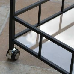 Buy π Noble House Selby Outdoor Iron Bar Cart With Tempered Glass Shelves In Black π 34 Buy π Noble House Selby Outdoor Iron Bar Cart With Tempered Glass Shelves In Black π -Guest Chairs Sales 2525292 8 L