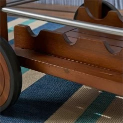 Discount 🌟 Noble House Tillary Outdoor Acacia Wood Bar Cart With Aluminum Accents In Oak 🌟 -Guest Chairs Sales 2525295 11 L