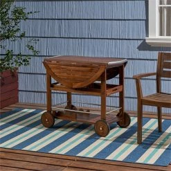 Discount 🌟 Noble House Tillary Outdoor Acacia Wood Bar Cart With Aluminum Accents In Oak 🌟 -Guest Chairs Sales 2525295 25 L