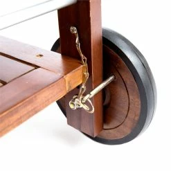 Discount 🌟 Noble House Tillary Outdoor Acacia Wood Bar Cart With Aluminum Accents In Oak 🌟 -Guest Chairs Sales 2525295 7 L