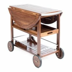 Guest Chairs Sales 39 Discount π Noble House Tillary Outdoor Acacia Wood Bar Cart With Aluminum Accents In Oak π