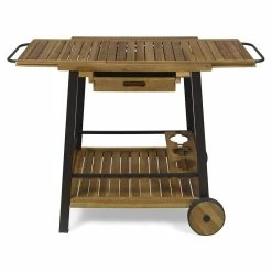 Hot Sale π Noble House Spaulding Indoor Acacia Wood Bar Cart With Drawers In Teak π₯