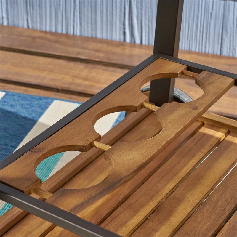 Buy β¨ Noble House Spaulding Outdoor Wood And Iron Bar Cart With Tray Top In Teak π 5 Buy β¨ Noble House Spaulding Outdoor Wood And Iron Bar Cart With Tray Top In Teak π - Image 5