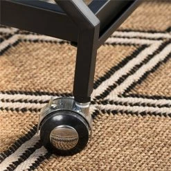 Best deal ✔️ Noble House Annika Iron Outdoor Bar Cart With Tempered Glass Shelves In Black ⭐ -Guest Chairs Sales 2526527 2 L