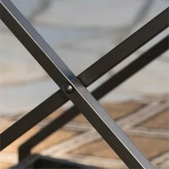 Best deal ✔️ Noble House Annika Iron Outdoor Bar Cart With Tempered Glass Shelves In Black ⭐ -Guest Chairs Sales 2526527 4 L