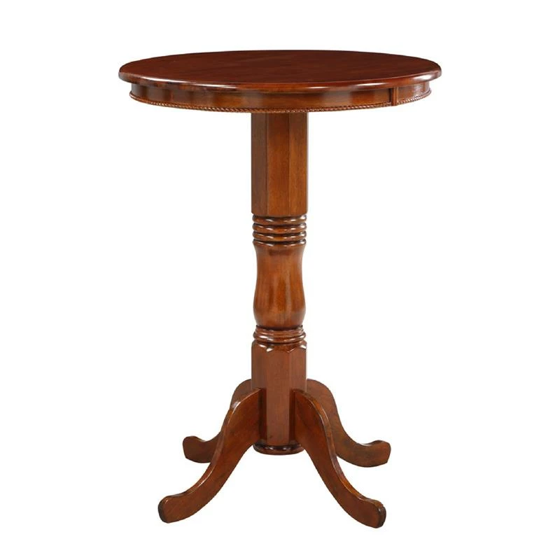Brand new π₯ Benzara 32 Inch Round Pub Bar Table Classic Turned Pedestal MDF Wood Walnut Brown β 1 Brand new π₯ Benzara 32 Inch Round Pub Bar Table Classic Turned Pedestal MDF Wood Walnut Brown β