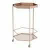 Deals ❤️ Eden Home Modern Steel Metal Bar Cart With Eden Homeagon Shelves In Gold Finish 💯
