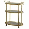 Wholesale ✔️ Olliix Madison Park Signature Lauren Glass And Metal Bar Cart In Antique Gold 🎁