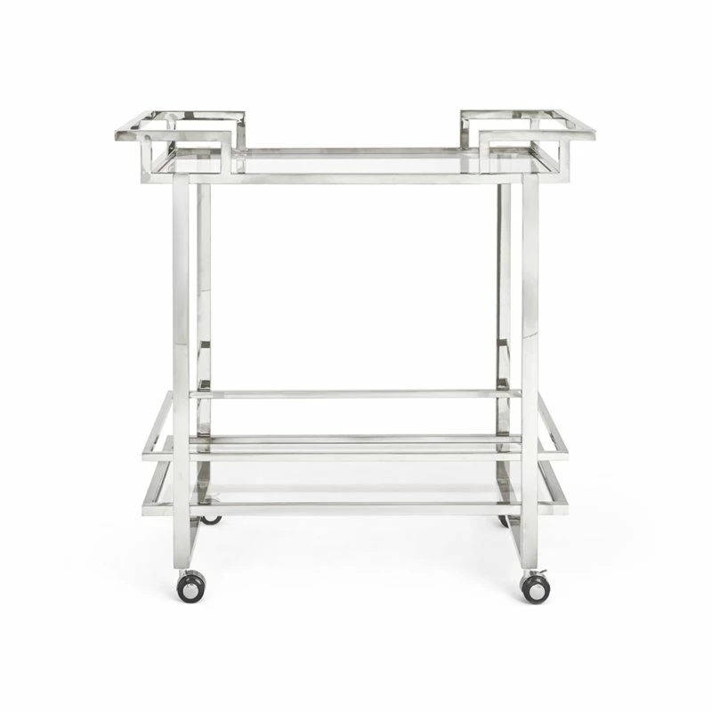 Best Pirce ๐ Uptown Club Angus 36" Rectangular Stainless Steel Metal Bar Cart In Silver ๐ 2 Best Pirce ๐ Uptown Club Angus 36" Rectangular Stainless Steel Metal Bar Cart In Silver ๐ - Image 2