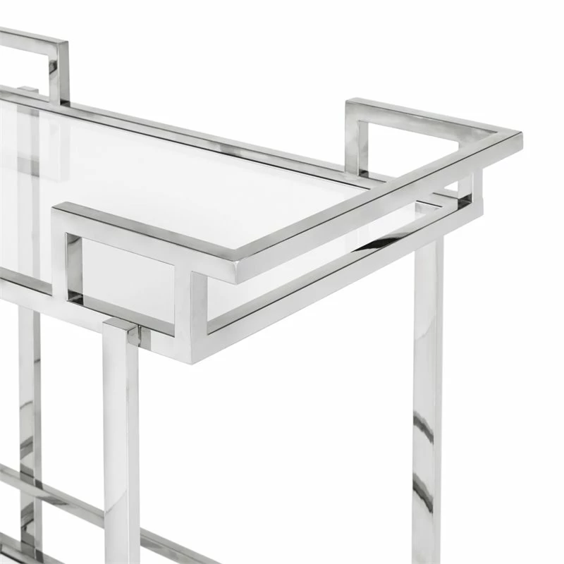 Best Pirce ๐ Uptown Club Angus 36" Rectangular Stainless Steel Metal Bar Cart In Silver ๐ 3 Best Pirce ๐ Uptown Club Angus 36" Rectangular Stainless Steel Metal Bar Cart In Silver ๐ - Image 3