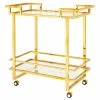 Top 10 😉 Uptown Club Angus 36" Rectangular Stainless Steel Metal Bar Cart In Gold 👍