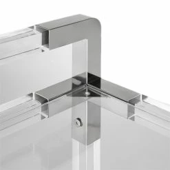 Outlet 🔔 Uptown Club Azure 32" Acrylic And Stainless Steel Metal Bar Cart In Silver 👏 -Guest Chairs Sales 2536345 3 L