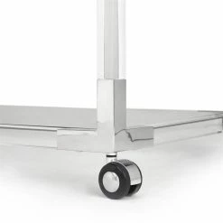 Outlet 🔔 Uptown Club Azure 32" Acrylic And Stainless Steel Metal Bar Cart In Silver 👏 -Guest Chairs Sales 2536345 4 L