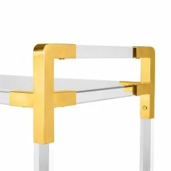 Buy ๐ Uptown Club Azure 32" Acrylic And Stainless Steel Metal Bar Cart In Gold ๐ 8 Buy ๐ Uptown Club Azure 32" Acrylic And Stainless Steel Metal Bar Cart In Gold ๐ -Guest Chairs Sales 2536346 3 L