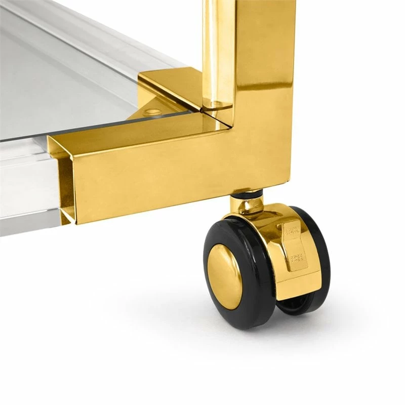 Buy ๐ Uptown Club Azure 32" Acrylic And Stainless Steel Metal Bar Cart In Gold ๐ 5 Buy ๐ Uptown Club Azure 32" Acrylic And Stainless Steel Metal Bar Cart In Gold ๐ - Image 5