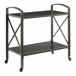 Budget π₯ Crosley Furniture Kaplan Metal Outdoor Bar Cart In Oil Rubbed Bronze π