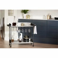Cheap 💯 Bar Cart With Wine Glass Rack City Life South Shore 🧨 -Guest Chairs Sales 2548995 2 L