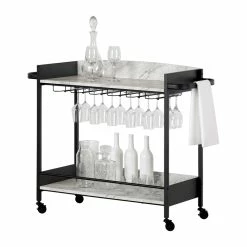 Cheap 💯 Bar Cart With Wine Glass Rack City Life South Shore 🧨 -Guest Chairs Sales 2548995 6 L