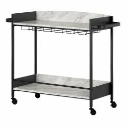 Cheap 💯 Bar Cart With Wine Glass Rack City Life South Shore 🧨