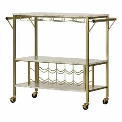 Best Sale π₯° Bar Cart With Wine Bottle Storage And Wine Glass Rack Maliza South Shore β