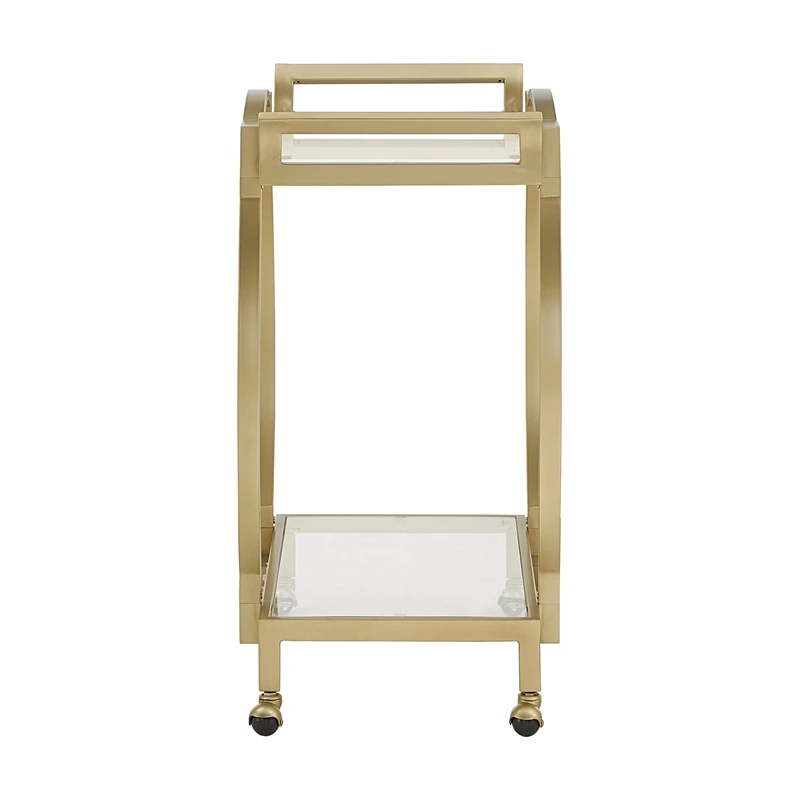 Promo β€οΈ INSPIRE Q Tempered Glass & Metal Bar Cart With Wheels In Gold/Clear π 3 Promo β€οΈ INSPIRE Q Tempered Glass & Metal Bar Cart With Wheels In Gold/Clear π - Image 3