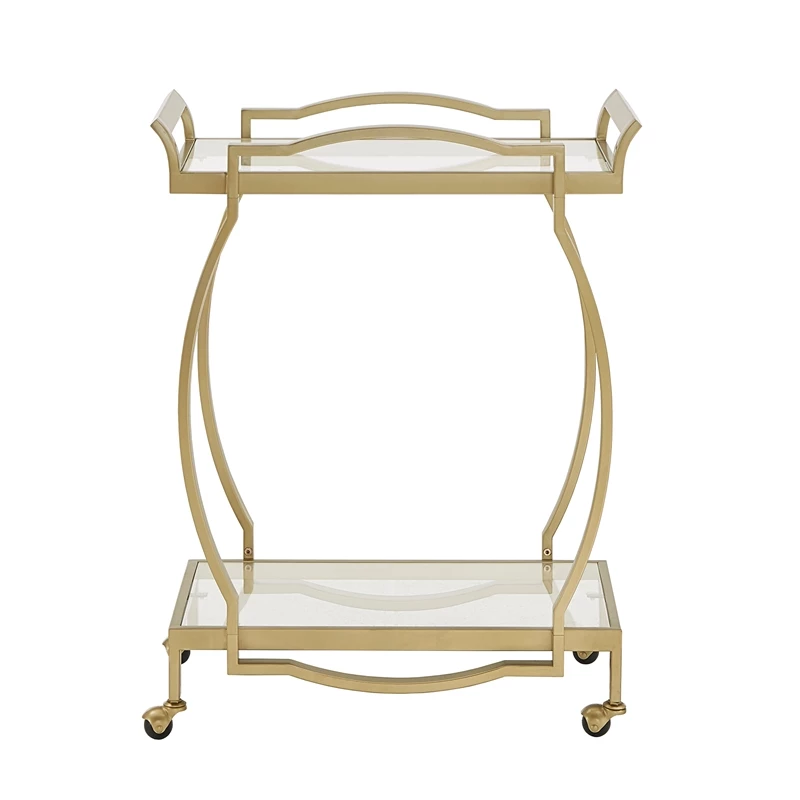 Promo β€οΈ INSPIRE Q Tempered Glass & Metal Bar Cart With Wheels In Gold/Clear π 4 Promo β€οΈ INSPIRE Q Tempered Glass & Metal Bar Cart With Wheels In Gold/Clear π - Image 4