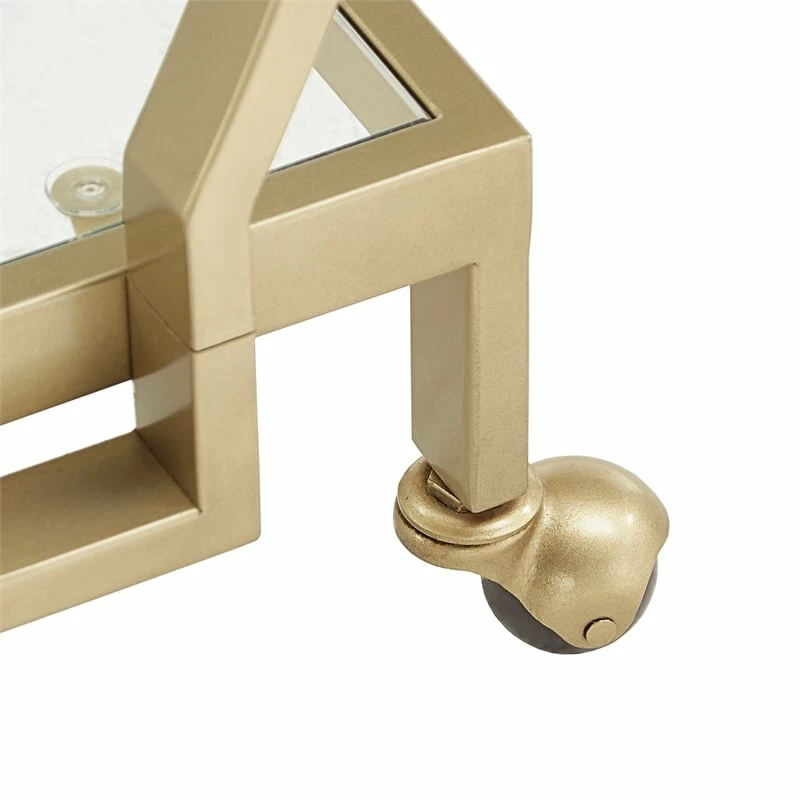 Promo β€οΈ INSPIRE Q Tempered Glass & Metal Bar Cart With Wheels In Gold/Clear π 6 Promo β€οΈ INSPIRE Q Tempered Glass & Metal Bar Cart With Wheels In Gold/Clear π - Image 6