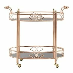 Best reviews of ⭐ INSPIRE Q Contemporary Metal & Glass Bar Cart Rose Gold/Black 😉