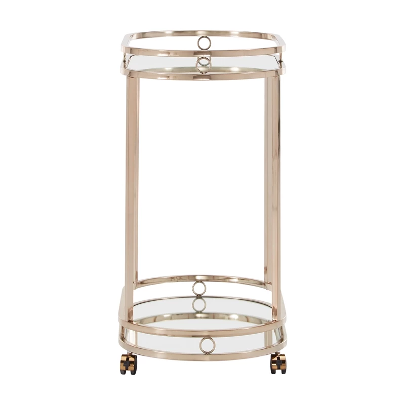 Wholesale π INSPIRE Q Oval Mid-Century Metal & Glass Bar Cart In Champagne Gold βοΈ 3 Wholesale π INSPIRE Q Oval Mid-Century Metal & Glass Bar Cart In Champagne Gold βοΈ - Image 3