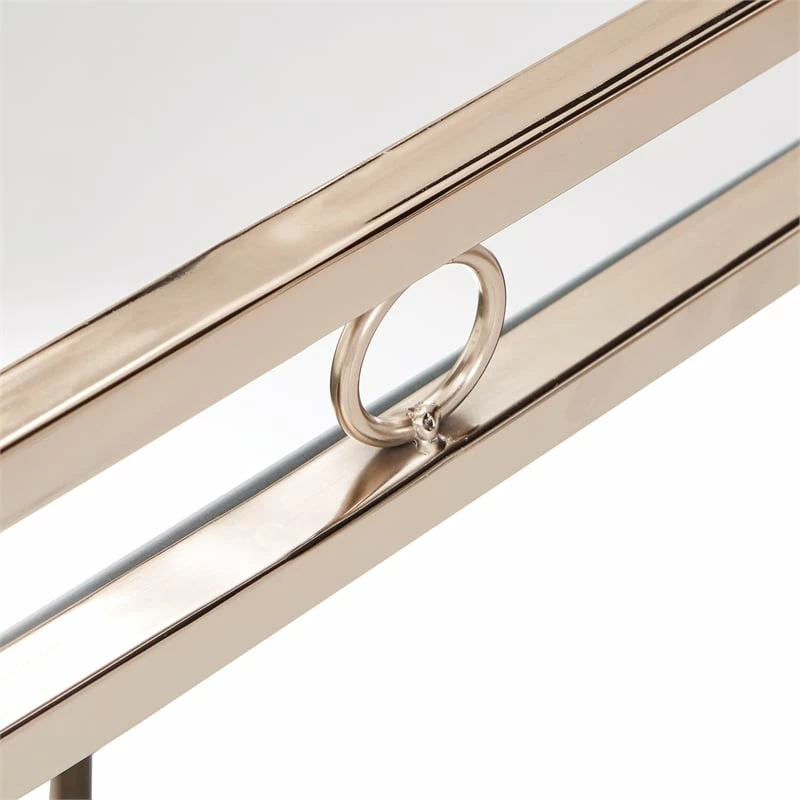 Wholesale π INSPIRE Q Oval Mid-Century Metal & Glass Bar Cart In Champagne Gold βοΈ 6 Wholesale π INSPIRE Q Oval Mid-Century Metal & Glass Bar Cart In Champagne Gold βοΈ - Image 6