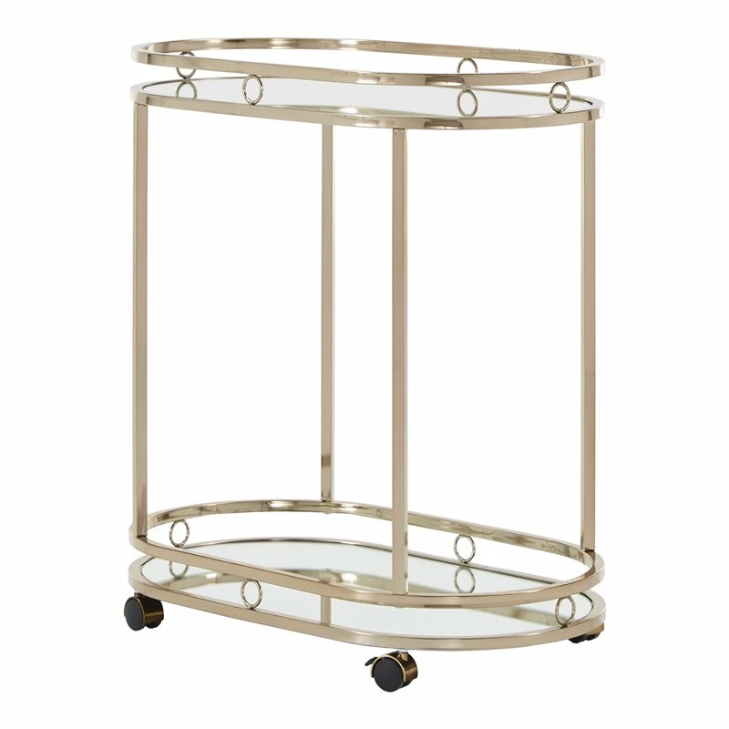 Wholesale π INSPIRE Q Oval Mid-Century Metal & Glass Bar Cart In Champagne Gold βοΈ 1 Wholesale π INSPIRE Q Oval Mid-Century Metal & Glass Bar Cart In Champagne Gold βοΈ
