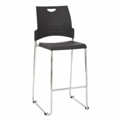 Best reviews of ✨ OSP Home Furnishings Tall Black Stacking And Ganging Chair With Plastic Seat And Back 🔥