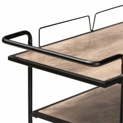 Brand new π Baxton Studio Huntley Walnut Brown Wood And Black Metal Mobile Wine Cart π 12 Brand new π Baxton Studio Huntley Walnut Brown Wood And Black Metal Mobile Wine Cart π -Guest Chairs Sales 2559231 4 L