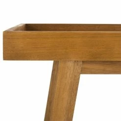 Best Sale 🛒 Safavieh Renzo Eucalyptus Wood Indoor/Outdoor Bar Cart In Teak Natural 🔔 -Guest Chairs Sales 2574111 4 L