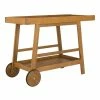 Best Sale 🛒 Safavieh Renzo Eucalyptus Wood Indoor/Outdoor Bar Cart In Teak Natural 🔔