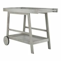 Coupon 🥰 Safavieh Renzo Eucalyptus Wood Indoor/Outdoor Bar Cart In Gray 🧨