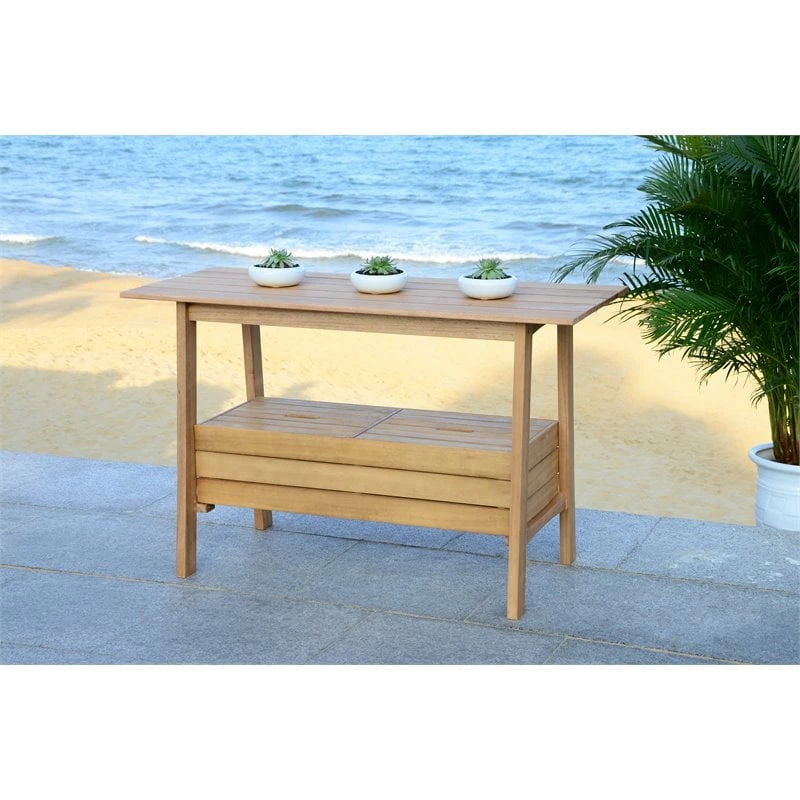 Buy π Safavieh Bertie Eucalyptus Wood Outdoor Tea Trolley In Teak Natural π 12 Buy π Safavieh Bertie Eucalyptus Wood Outdoor Tea Trolley In Teak Natural π - Image 12