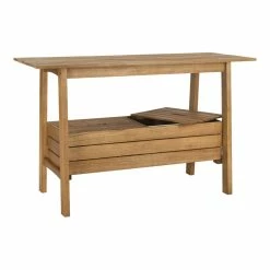 Buy 🎁 Safavieh Bertie Eucalyptus Wood Outdoor Tea Trolley In Teak Natural 😀