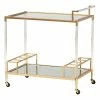 Cheap 🔥 Baxton Studio Rosalina Gold Metal And Mirrored Glass Wine Cart 🤩