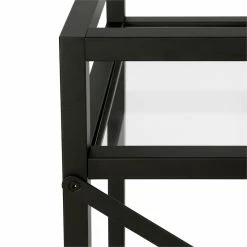 Budget 😀 Maklaine Contemporary 36" X-Accent Metal Bar Cart In Black/Bronze 🛒 -Guest Chairs Sales 2575393 8 L