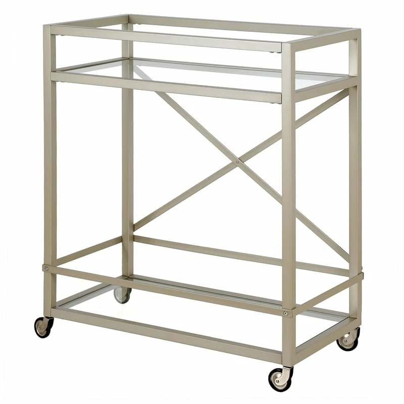 Best Pirce ๐ Maklaine Contemporary 30" Metal Bar Cart In Satin Nickel ๐ 7 Best Pirce ๐ Maklaine Contemporary 30" Metal Bar Cart In Satin Nickel ๐ - Image 7