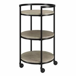 Flash Sale 💯 Maklaine Contemporary 21" Steel Bar Cart In Gray 😉 -Guest Chairs Sales 2575551 7 L