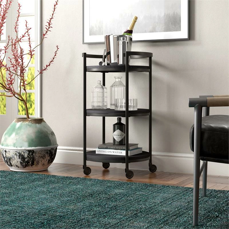 Top 10 π Maklaine Contemporary 21" Steel Bar Cart In Black π₯ 3 Top 10 π Maklaine Contemporary 21" Steel Bar Cart In Black π₯ - Image 3