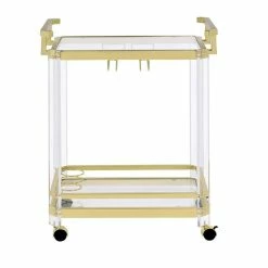 Best Pirce ๐ Bowery Hill Modern Acrylic And Finished Metal Serving Cart In Gold ๐ฏ 8 Best Pirce ๐ Bowery Hill Modern Acrylic And Finished Metal Serving Cart In Gold ๐ฏ -Guest Chairs Sales 2576803 2 L