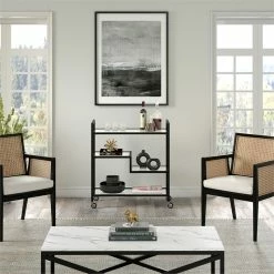 Deals ✨ Henn&Hart 33" Blackened Bronze Bar Cart 🎁 -Guest Chairs Sales 2578440 2 L