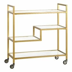 Cheapest 👏 Henn&Hart 33" Gold Rectangular Bar Cart 🔔