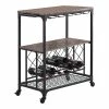 Discount 😍 IN Room Furniture Designs Traditional Metal And Wood Serving Cart In Black 😀