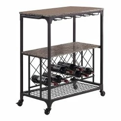 Discount π IN Room Furniture Designs Traditional Metal And Wood Serving Cart In Black π
