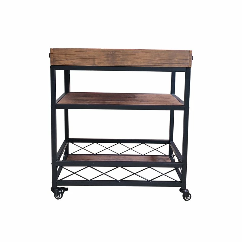 Best Sale ❤️ IN Room Furniture Designs Traditional Metal Serving Cart In Black/Walnut ✔️ 4 Best Sale ❤️ IN Room Furniture Designs Traditional Metal Serving Cart In Black/Walnut ✔️ - Image 4